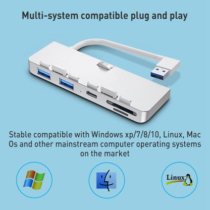 Type-C + Usb3.0 + Sd / Tf Card Reader Hub Adapter
