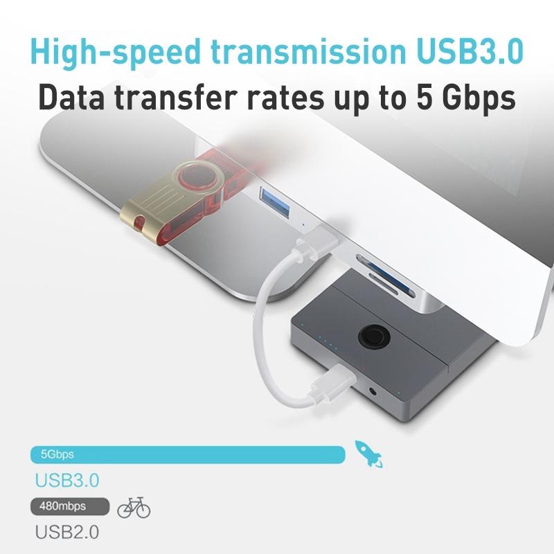 Type-C + Usb3.0 + Sd / Tf Card Reader Hub Adapter