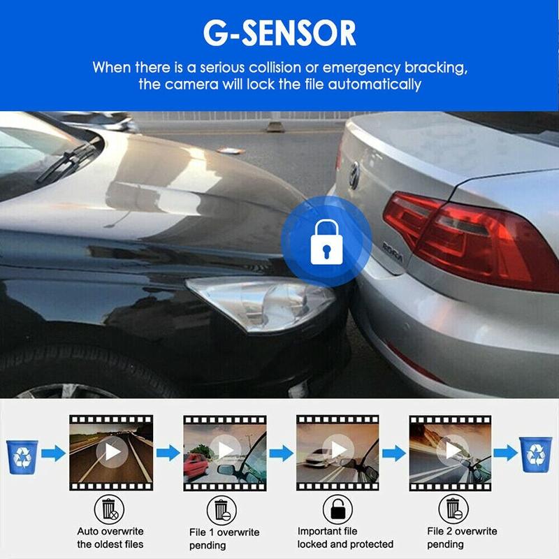 1080p Hd Dual Lens Night Vision Driving Recorder - 3.16 Inch