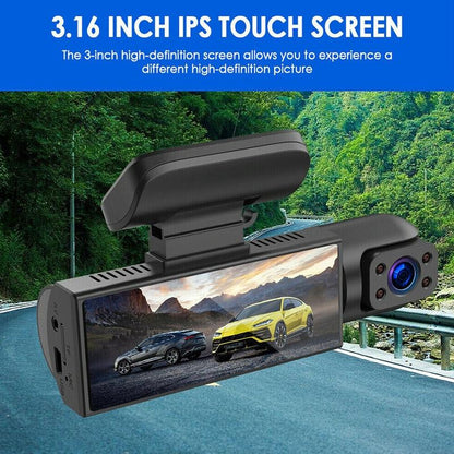 1080p Hd Dual Lens Night Vision Driving Recorder - 3.16 Inch