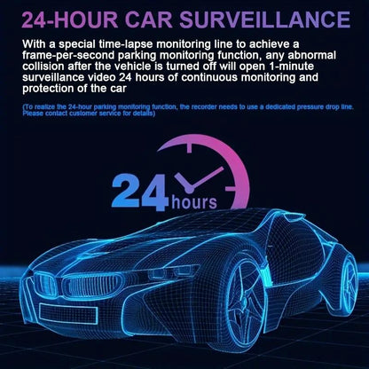 1080p Hd Dual Lens Night Vision Driving Recorder - 3.16 Inch