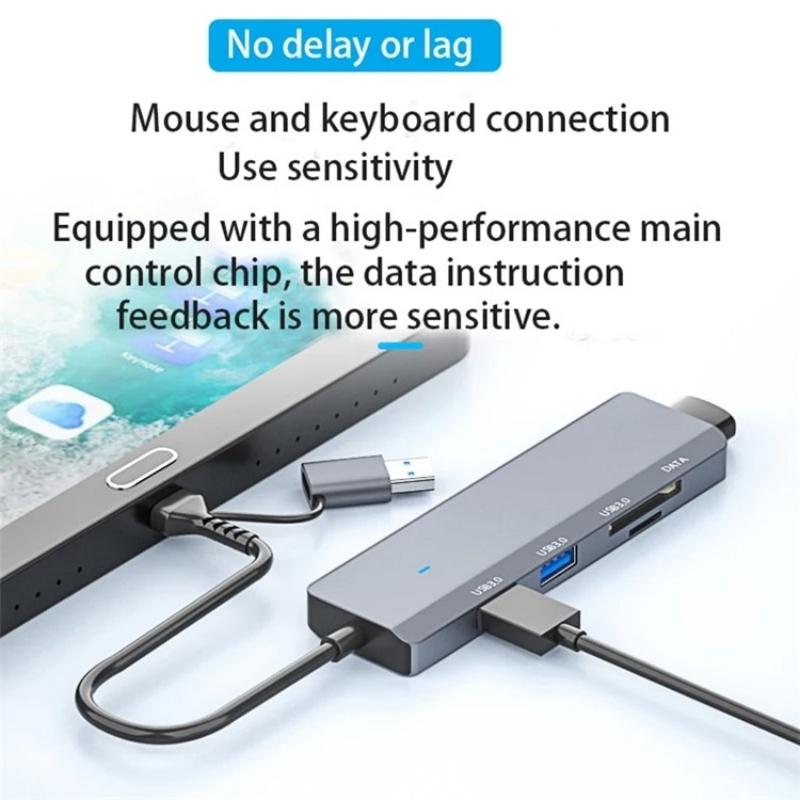 3-Port Usb Hub With Type-C & Sd / Tf Slots