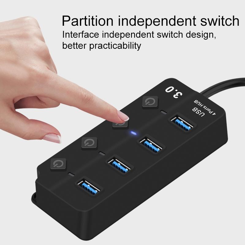 Usb 3.0 To 4 Usb 2.0 Splitter With Independent Switch