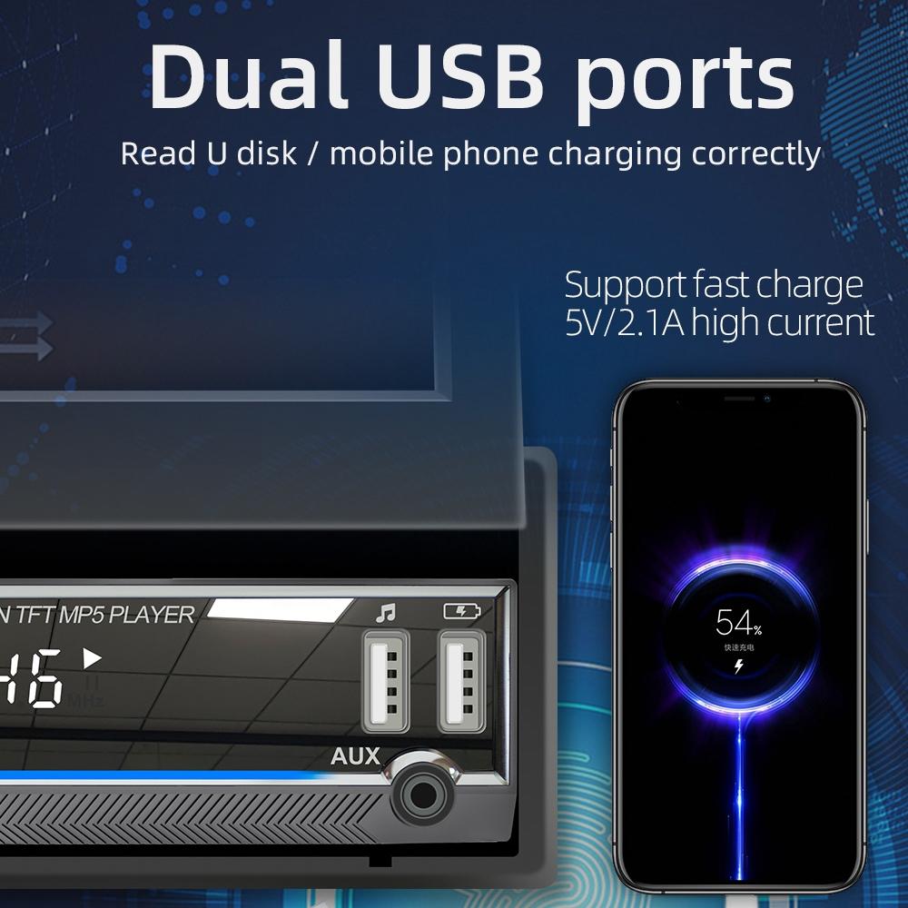 7 Inch Car Mp5 Player Fm Mobile Internet Retractable