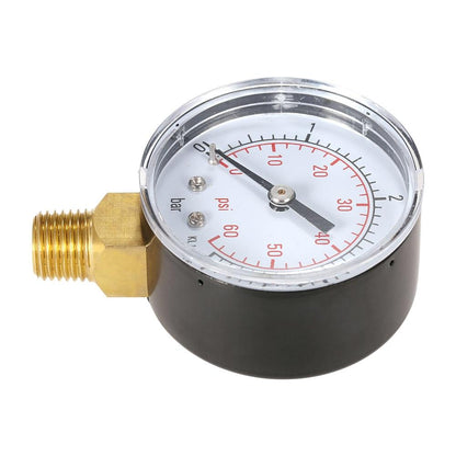 Shockproof Hydraulic Pressure Gauge for Pool Filters - Stainless Steel