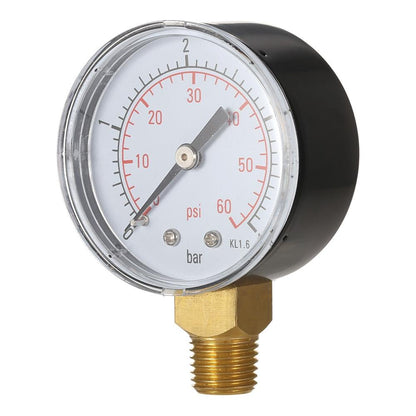 Shockproof Hydraulic Pressure Gauge for Pool Filters - Stainless Steel