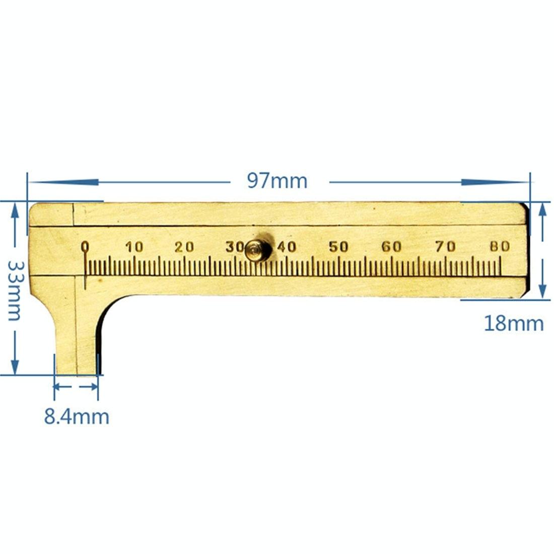 Mini Brass Sliding 80mm Vernier Caliper for Jewelry Measurement