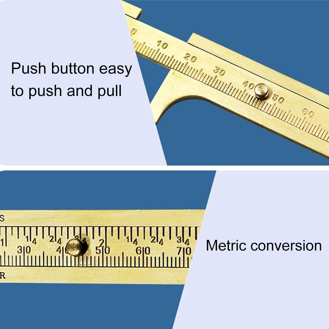 Mini Brass Sliding 80mm Vernier Caliper for Jewelry Measurement
