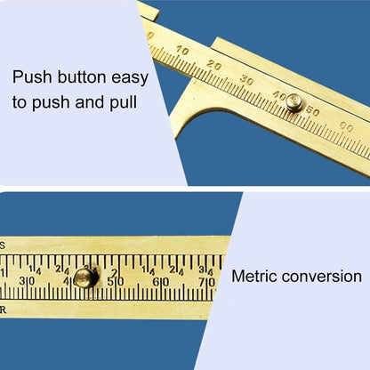 Mini Brass Sliding 80mm Vernier Caliper for Jewelry Measurement