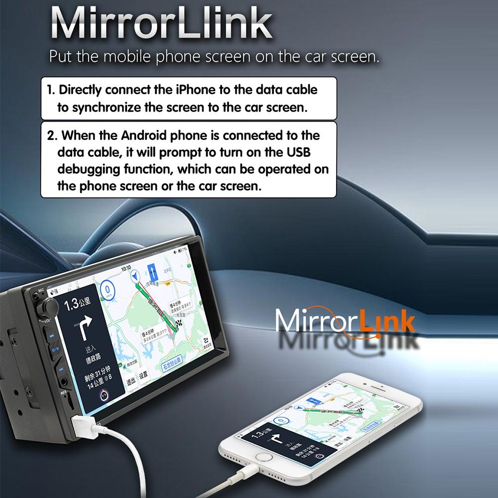 7 Inch Hd Car Mp5 Player With Wired Carplay Fm Bluetooth & Tf Card