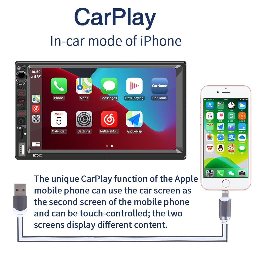 7 Inch Hd Car Mp5 Player With Wired Carplay Fm Bluetooth & Tf Card