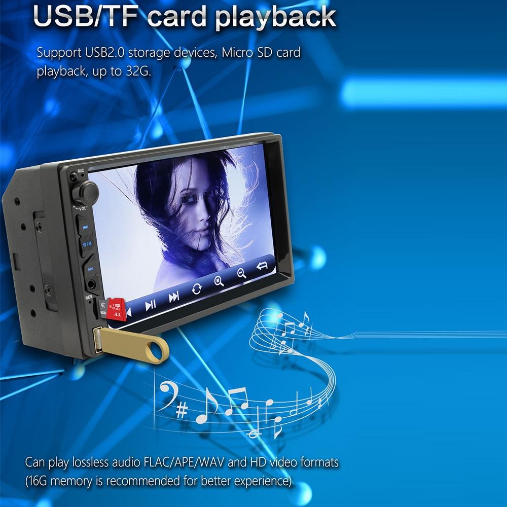 7 Inch Hd Car Mp5 Player With Wired Carplay Fm Bluetooth & Tf Card