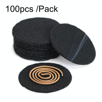 100-pack Fireproof Cotton Pads for Incense Burners and Mosquito Coils - 12Cm