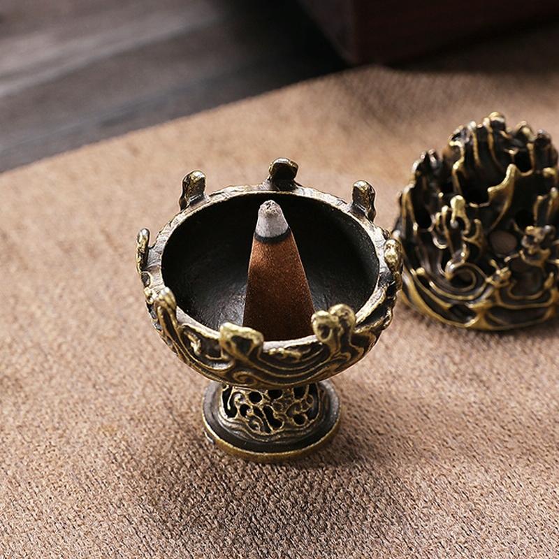 Large Vintage Copper Incense Burner - Bronze Ornament