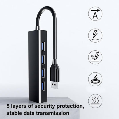 4-Port Usb 2.0 Hub With Light Bar 15Cm Cable Black