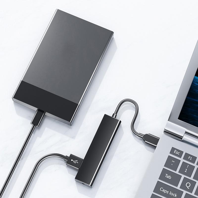 4-Port Usb 2.0 Hub With Light Bar 15Cm Cable Black