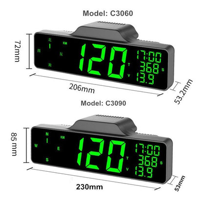 9 Inch Car Hud Gps Speedometer W / Compass Multifunction Display