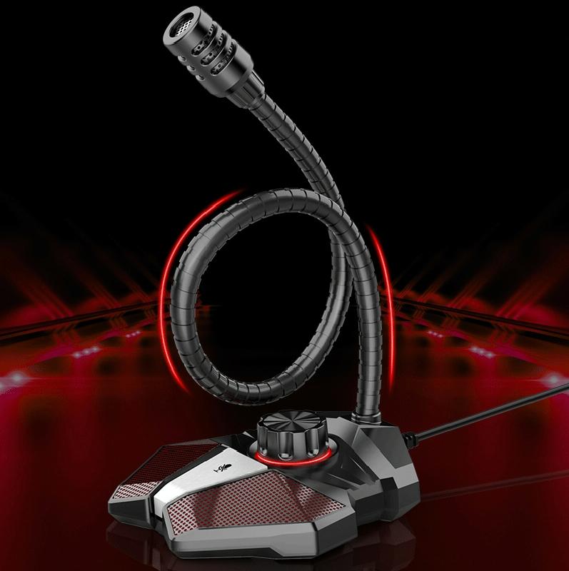 Flexible Gaming Mic With Built-In Sound Card - Jk Omni-Directional - Usb