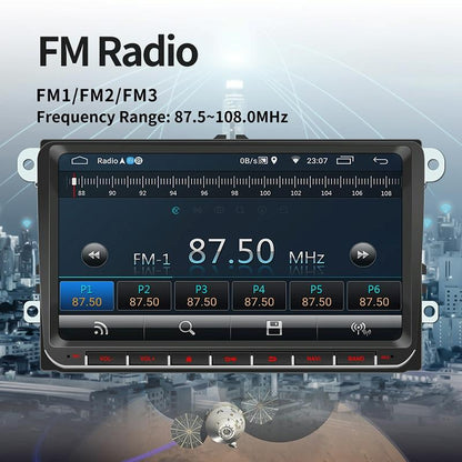 9 Inch Car Hd Radio Receiver Mp5 Player For Volkswagen - Fm Bluetooth Tf Card Gps Wifi - 1Gb + 16Gb