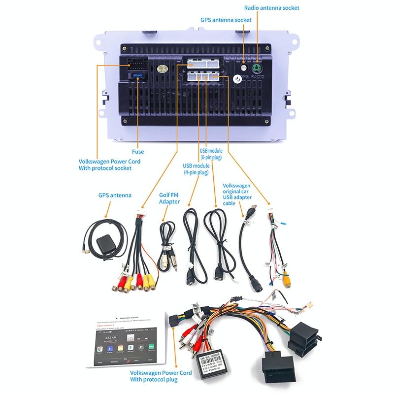 9 Inch Car Hd Radio Receiver Mp5 Player For Volkswagen - Fm Bluetooth Tf Card Gps Wifi - 1Gb + 16Gb