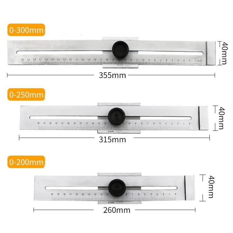 Portable Woodworking Scribing Ruler - 0-250mm