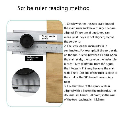 Portable Woodworking Scribing Ruler - 0-250mm