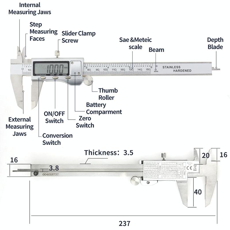Digital Vernier Caliper - 0-150mm Lcd Display