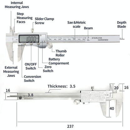 Digital Vernier Caliper - 0-150mm Lcd Display