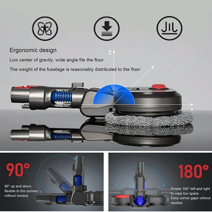 Electric Vacuum Cleaner with Integrated Mopping Head and Water Tank - Includes 6 Rag Pieces - For Dyson V15