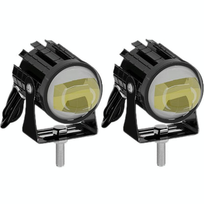 1Pair 12V - 85V Motorcycle Headlights Dual - Colour Automotive Led Working Headlights Colour: White + White Light With Flashing - Yellow + White Light With Flashing