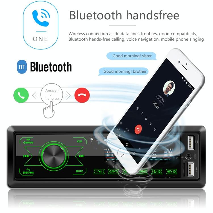 Touch Car Bluetooth Speakerphone With Double U Disk & Colourful Lights - Standard + 8G Memory Card