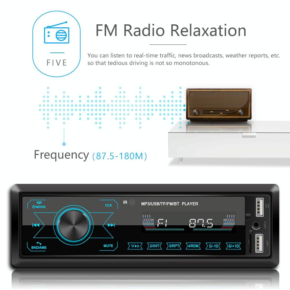 Touch Car Bluetooth Speakerphone With Double U Disk & Colourful Lights - Standard + 8G Memory Card