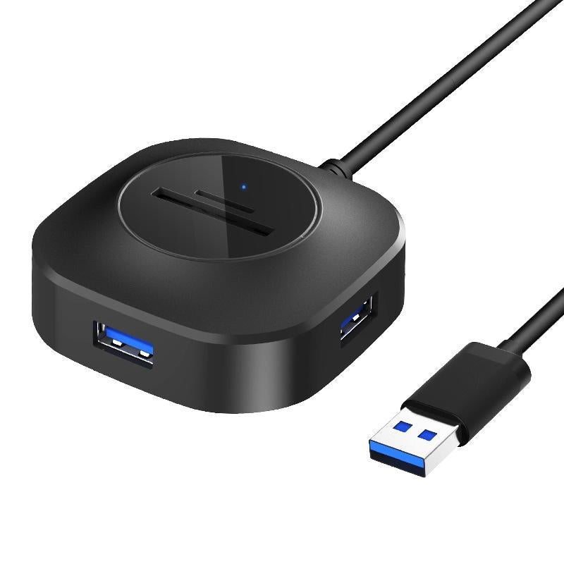 High-Speed 3-Port Usb Hub With Tf / Sd Card Reader
