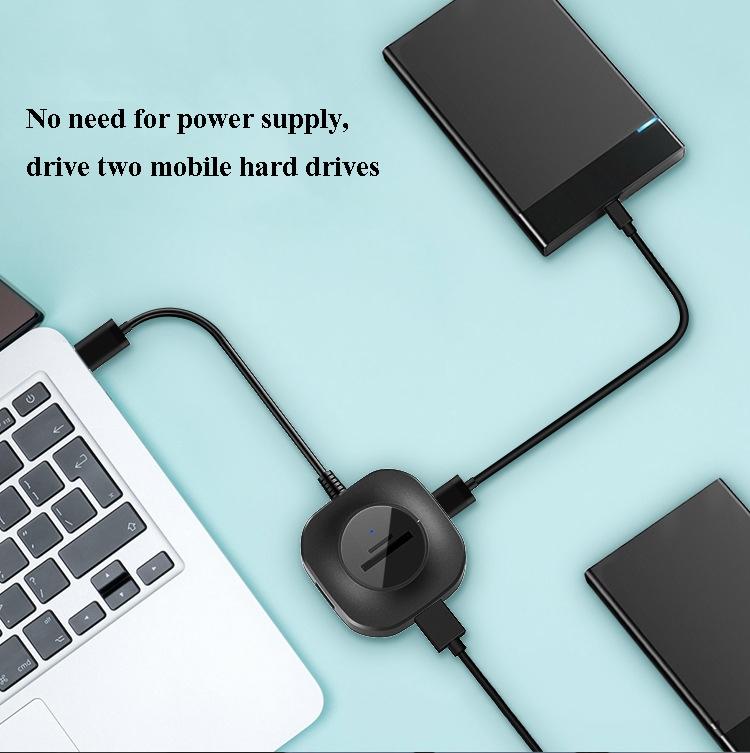 High-Speed 3-Port Usb Hub With Tf / Sd Card Reader