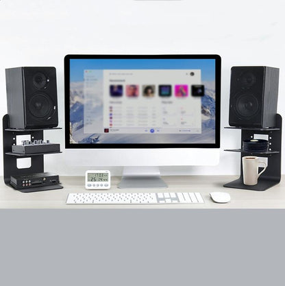 Double Layer Portable All-aluminum Laptop Stand with Cooling Speaker