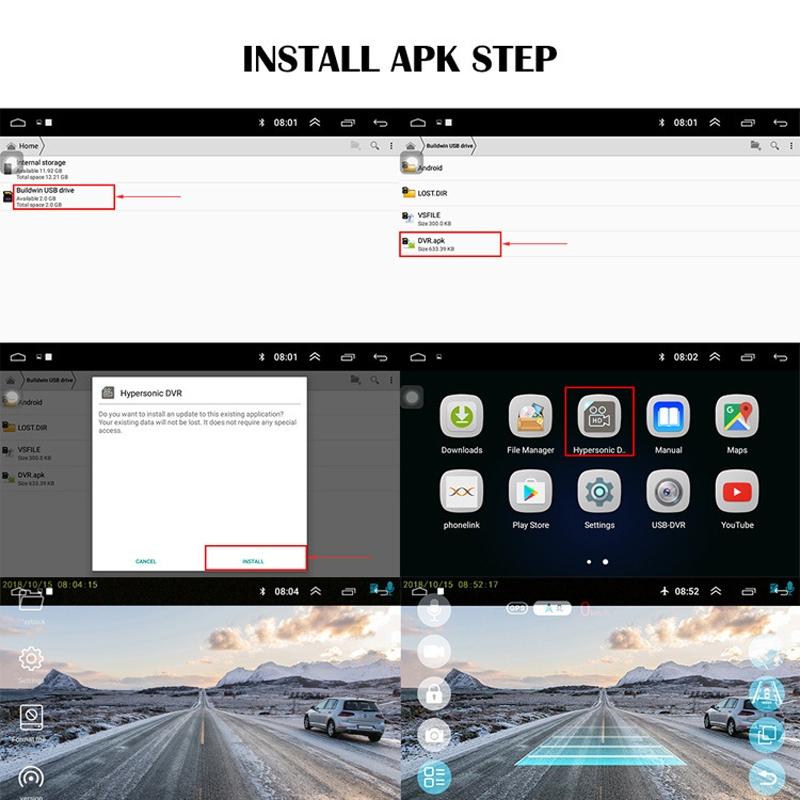 Android Car Recorder with High Definition 720p Usb Connection Adas Driving Alert System - 16G