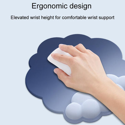 3 Piece Cloudy Gradient Memory Foam Wrist & Mouse Pad Set Blue+Gray - Model 5