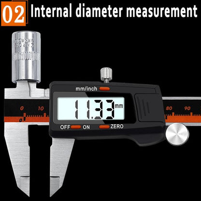 Digital Display Vernier Caliper - 0-150mm Stainless Steel Body