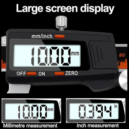 Digital Display Vernier Caliper - 0-150mm Stainless Steel Body