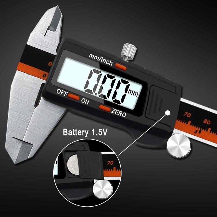Digital Display Vernier Caliper - 0-150mm Stainless Steel Body