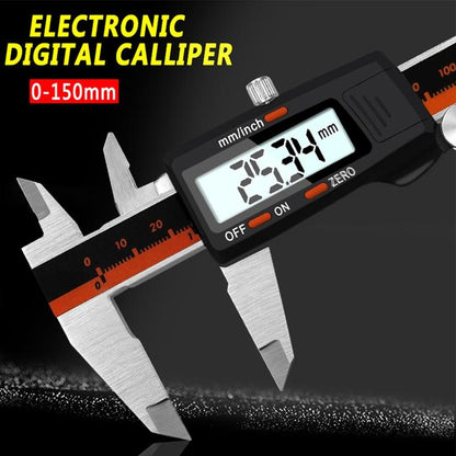 Digital Display Vernier Caliper - 0-150mm Stainless Steel Body