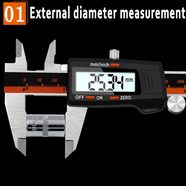 Digital Display Vernier Caliper - 0-150mm Stainless Steel Body