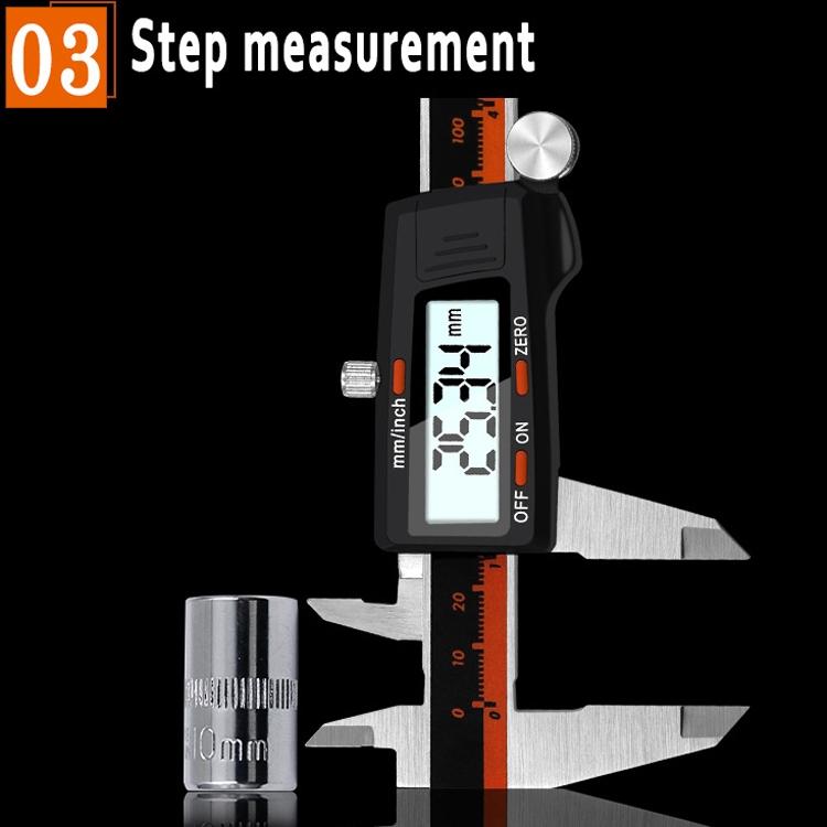 Digital Display Vernier Caliper - 0-150mm Stainless Steel Body