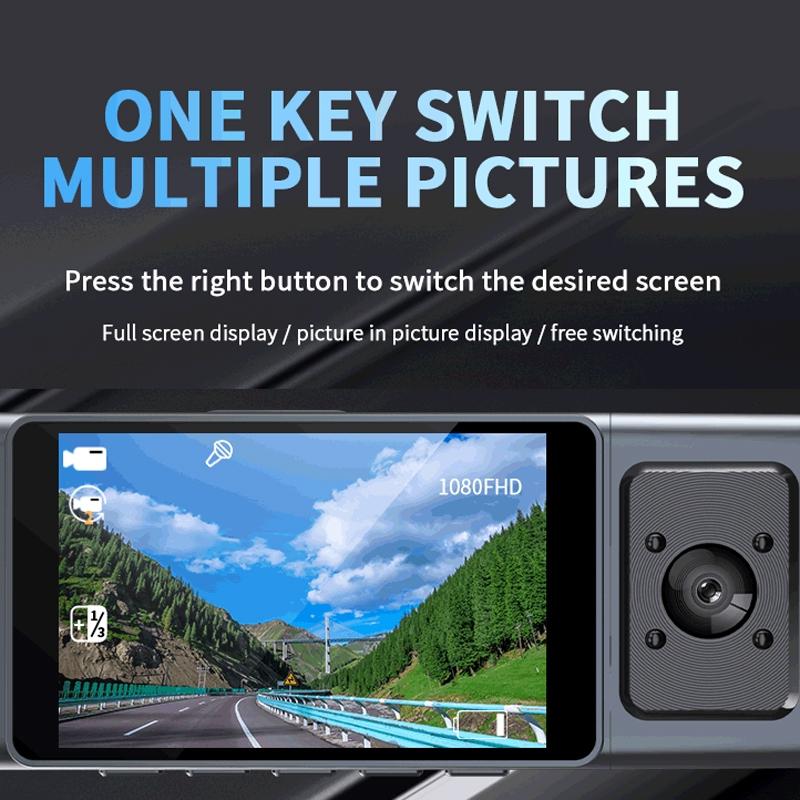 3-in-1 Car Dash Cam with Wifi 1080p Night Vision 3 Ips Screen 32gb - 64G