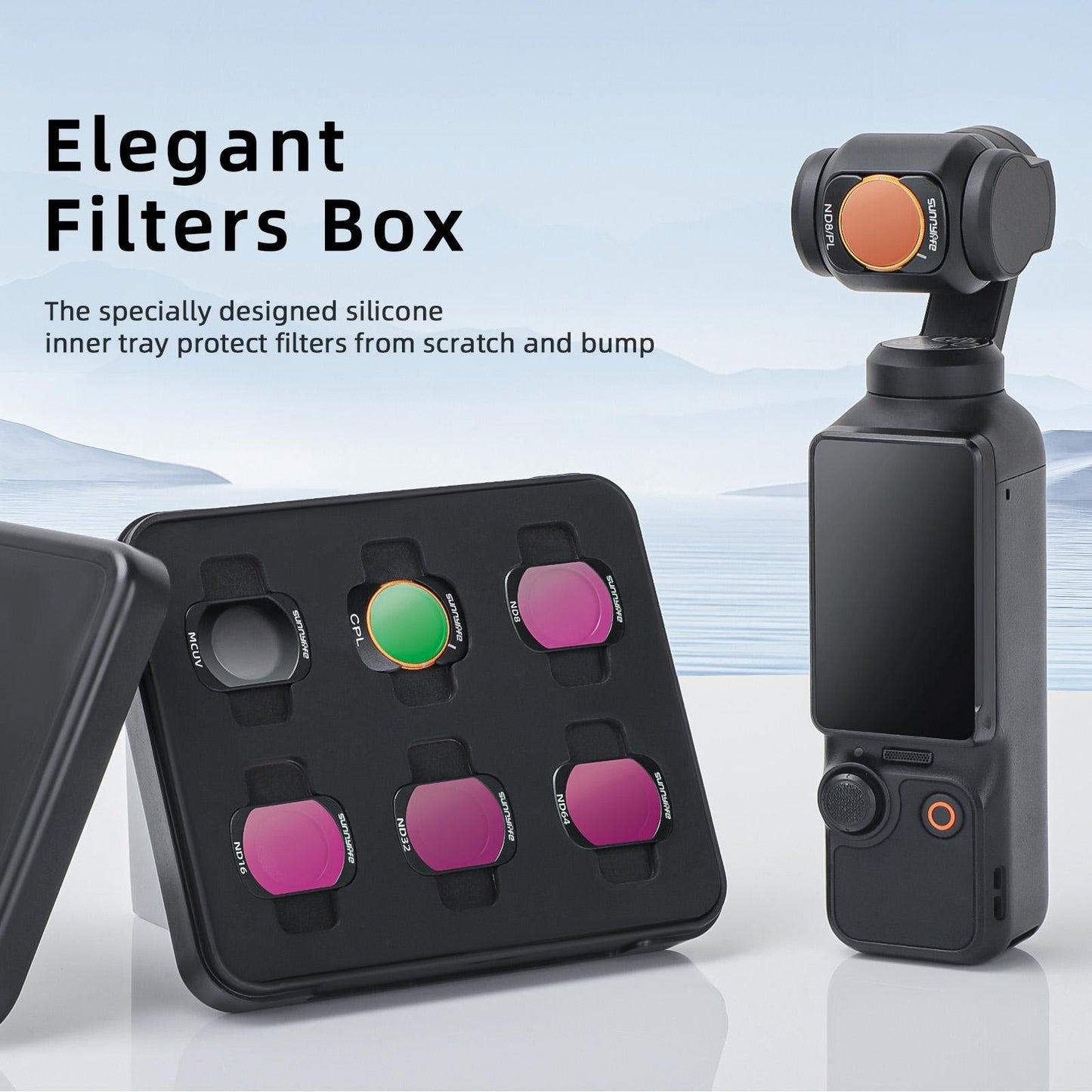 Sunnylife 3 In 1 Nd16 Camera Lens Filter For Dji Osmo Pocket No Gimbal Reset - 4 In 1 Uv Cpl Nd32 Nd64