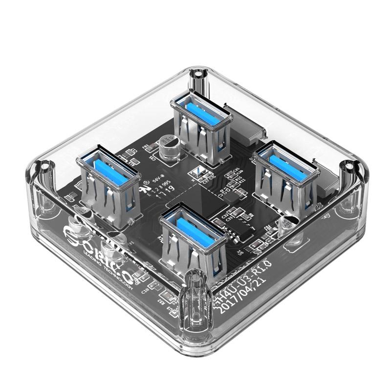Transparent Usb 3.0 Desktop Hub + 100Cm Micro Usb Cable