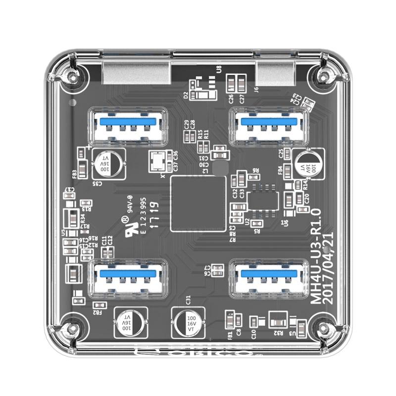 Transparent Usb 3.0 Desktop Hub + 100Cm Micro Usb Cable