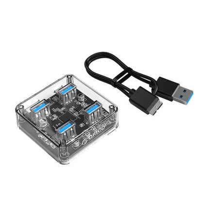 Transparent Usb 3.0 Desktop Hub + 100Cm Micro Usb Cable