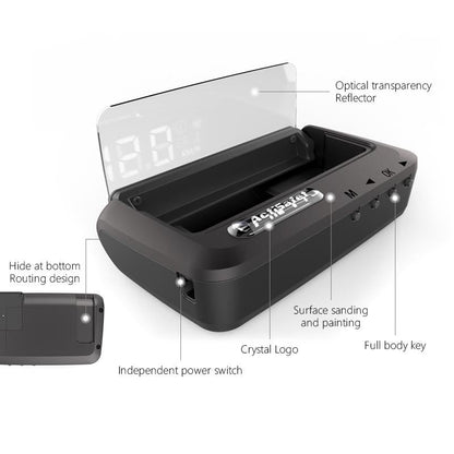 3.2 Inch Obd Hud Head Up Display For Car Engine Failure Water Temperature & Voltage Alarm