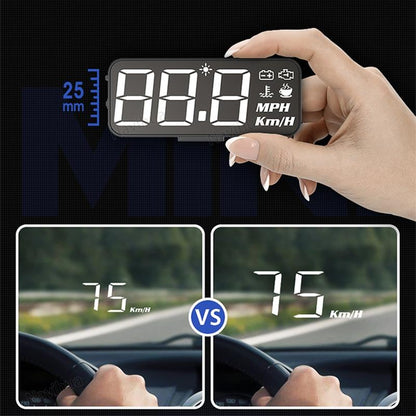 3.2 Inch Obd Hud Head Up Display For Car Engine Failure Water Temperature & Voltage Alarm